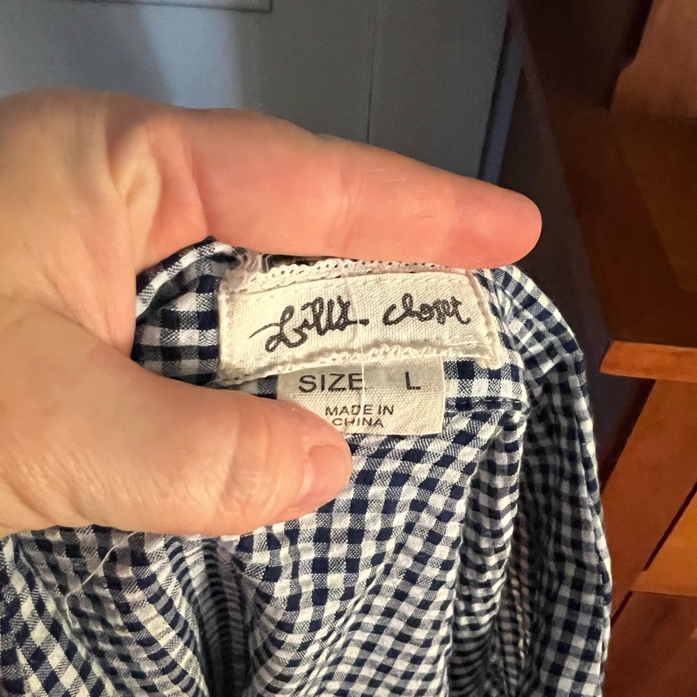 Gingham Button Down, Size Large Gently Used - image 4